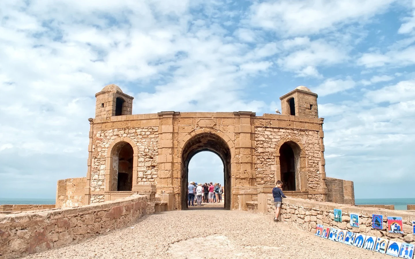 摩洛哥索维拉城墙的 Skala de la Ville 海滨堡垒